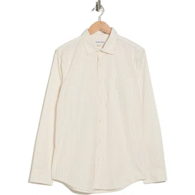 Nordstrom Diamond Print Cotton Button-up Shirt In Neutral