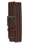Nordstrom Diego Woven Leather Stretch Belt In Brown