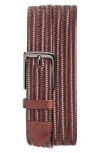 Nordstrom Diego Woven Leather Stretch Belt In Brown Chocolate