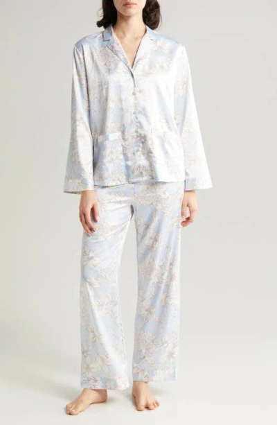 Nordstrom Dobby Satin Pajamas In Blue Feather Henriette Floral