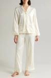 Nordstrom Dobby Satin Pajamas In Ivory Egret