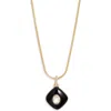 Nordstrom Domed Resin & Crystal Pendant Necklace