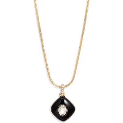 Nordstrom Domed Resin & Crystal Pendant Necklace
