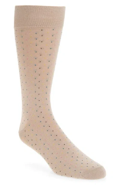 Nordstrom Dot Cotton Blend Dress Socks In Brown