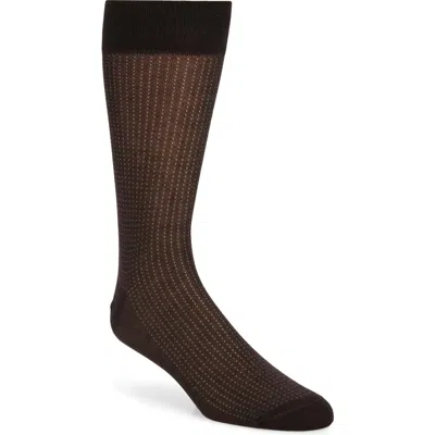 Nordstrom Dot Cotton Blend Dress Socks In Brown