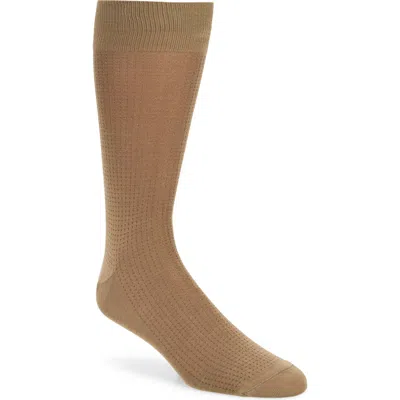 Nordstrom Dot Cotton Blend Dress Socks In Taupe