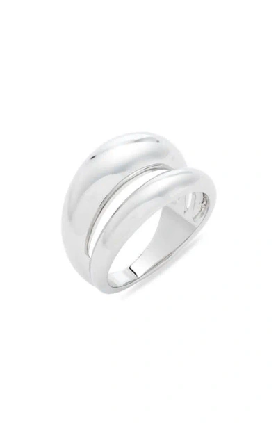 Nordstrom Double Band Ring In Rhodium