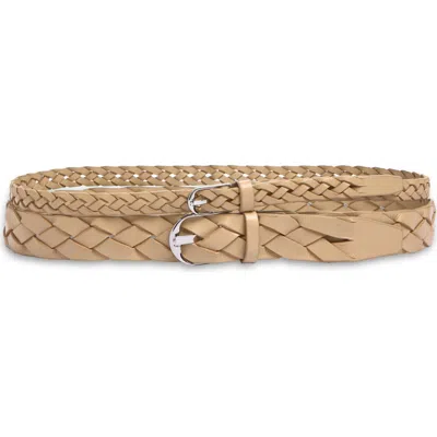 Nordstrom Double Braid Leather Belt In Brown