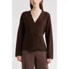 Nordstrom Double Breasted Merino Wool Blend Cardigan In Animal Print