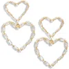 Nordstrom Double Cubic Zirconia Open Heart Drop Earrings
