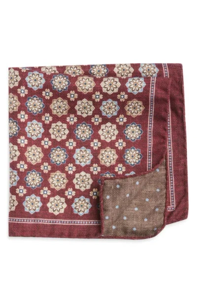 Nordstrom Double Print Silk Pocket Square In Pink