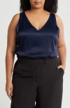 Nordstrom Double V-neck Tank In Blue