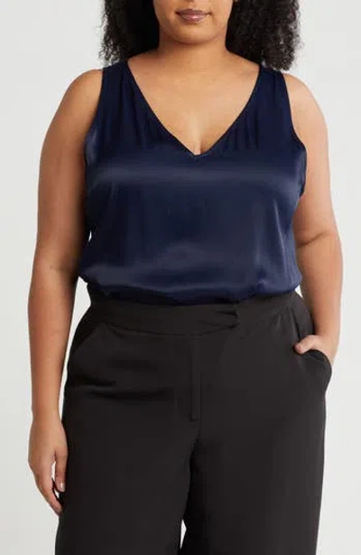 Nordstrom Double V-neck Tank In Blue
