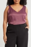 Nordstrom Double V-neck Tank In Purple