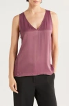 Nordstrom Double V-neck Tank In Purple