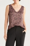 Nordstrom Double V-neck Tank In Brown