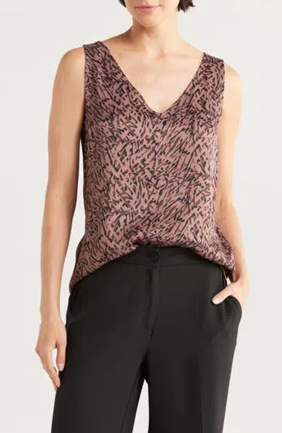 Nordstrom Double V-neck Tank In Brown