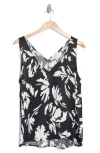 Nordstrom Double V-neck Tank In Black Salvage Floral