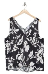 Nordstrom Double V-neck Tank In Black Salvage Floral