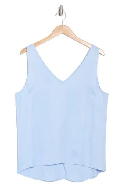 Nordstrom Double V-neck Tank In Blue Thread