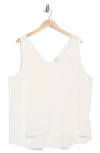 Nordstrom Double V-neck Tank In Ivory Tofu