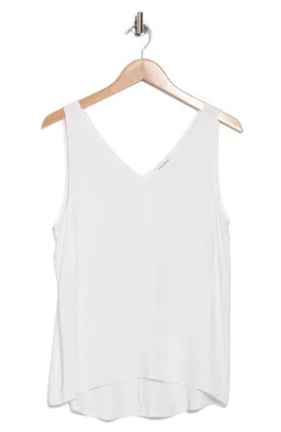 Nordstrom Double V-neck Tank In Ivory Tofu