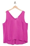 Nordstrom Double V-neck Tank In Pink Wild Aster