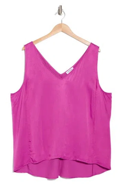 Nordstrom Double V-neck Tank In Pink Wild Aster