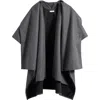 Nordstrom Doubleface Ruana With Attached Scarf In Gray