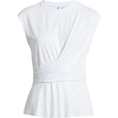 Nordstrom Draped Cap Sleeve Peplum Top In White