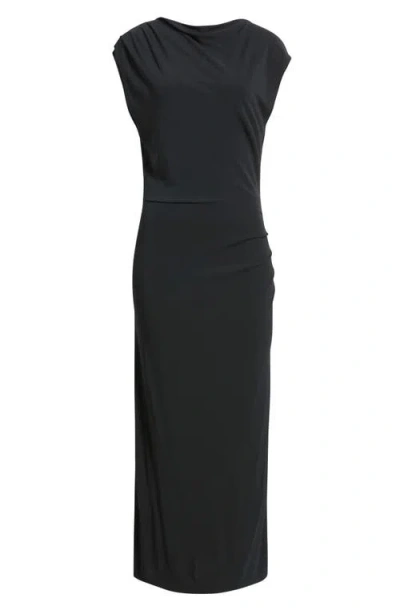 Nordstrom Draped Matte Jersey In Black