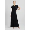 Nordstrom Draped Matte Jersey Maxi Dress In Black