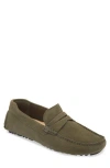 Nordstrom Driving Penny Loafer In Olive Suede