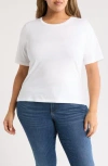 Nordstrom Elbow Sleeve Pima Cotton T-shirt In White