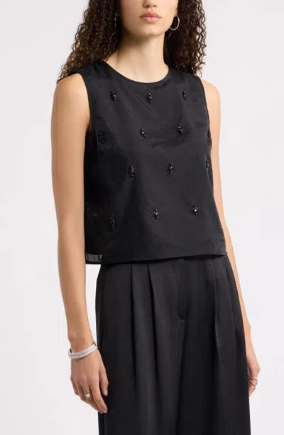 Nordstrom Embellished Tank In Black