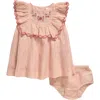 NORDSTROM NORDSTROM EMBROIDERED APRON DRESS & BLOOMERS SET