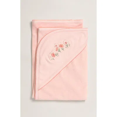 Nordstrom Kids'  Embroidered Hooded Bath Towel In Pink