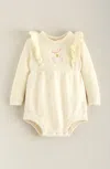 Nordstrom Embroidered Ruffle Bubble Romper In Neutral