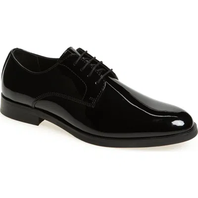 Nordstrom Emmett Plain Toe Derby In Black Patent
