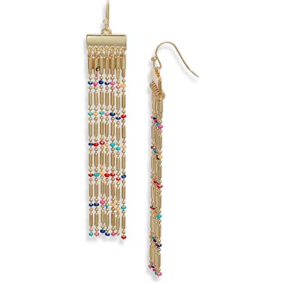 Nordstrom Enamel Dot Ball Chain Fringe Earrings