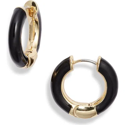 Nordstrom Enamel Hoop Earrings In Black