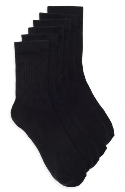 Nordstrom Everyday 3-pack Demi Crew Socks In Black