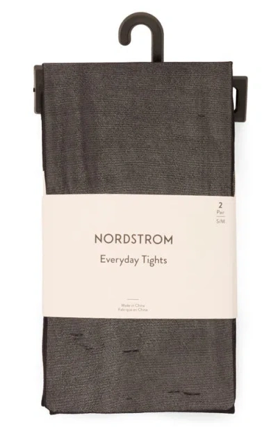Nordstrom Everyday Assorted 2-pack Sheer & Opaque Tights In Gray