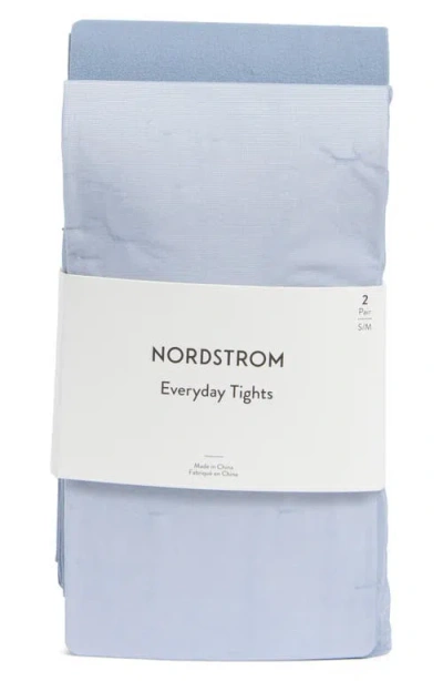 Nordstrom Everyday Assorted 2-pack Sheer & Opaque Tights In Blue
