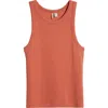 Nordstrom Everyday Cotton Rib Tank In Orange