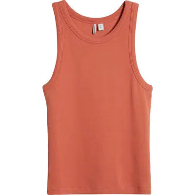 Nordstrom Everyday Cotton Rib Tank In Orange