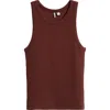 Nordstrom Everyday Cotton Rib Tank In Burgundy