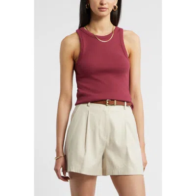 Nordstrom Everyday Cotton Rib Tank In Red