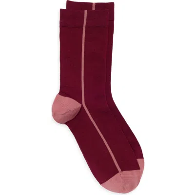 Nordstrom Everyday Flat Knit Crew Socks In Red