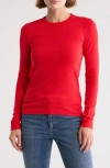 Nordstrom Everyday Long Sleeve Crewneck Rib T-shirt In Red Chinoise